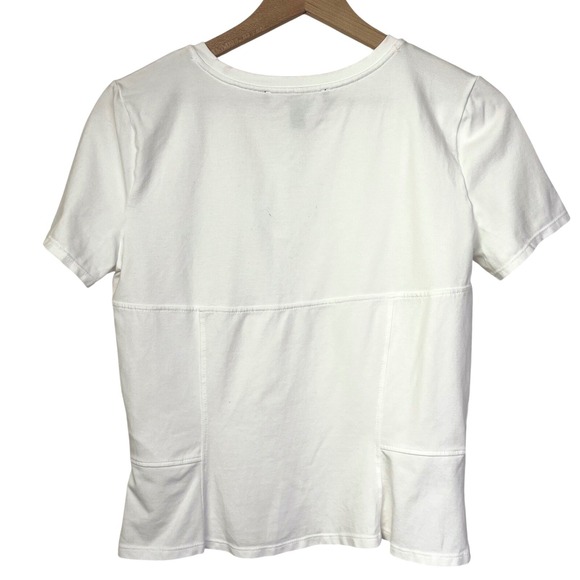 White House Black Market Womens Minimalist White Short Sleeve T-Shirt Medium - Picture 3 of 8